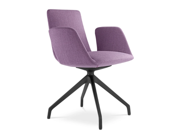 HARMONY MODERN 870 F90-BL - Swivel trestle-based fabric training chair by LD Seating - view 2